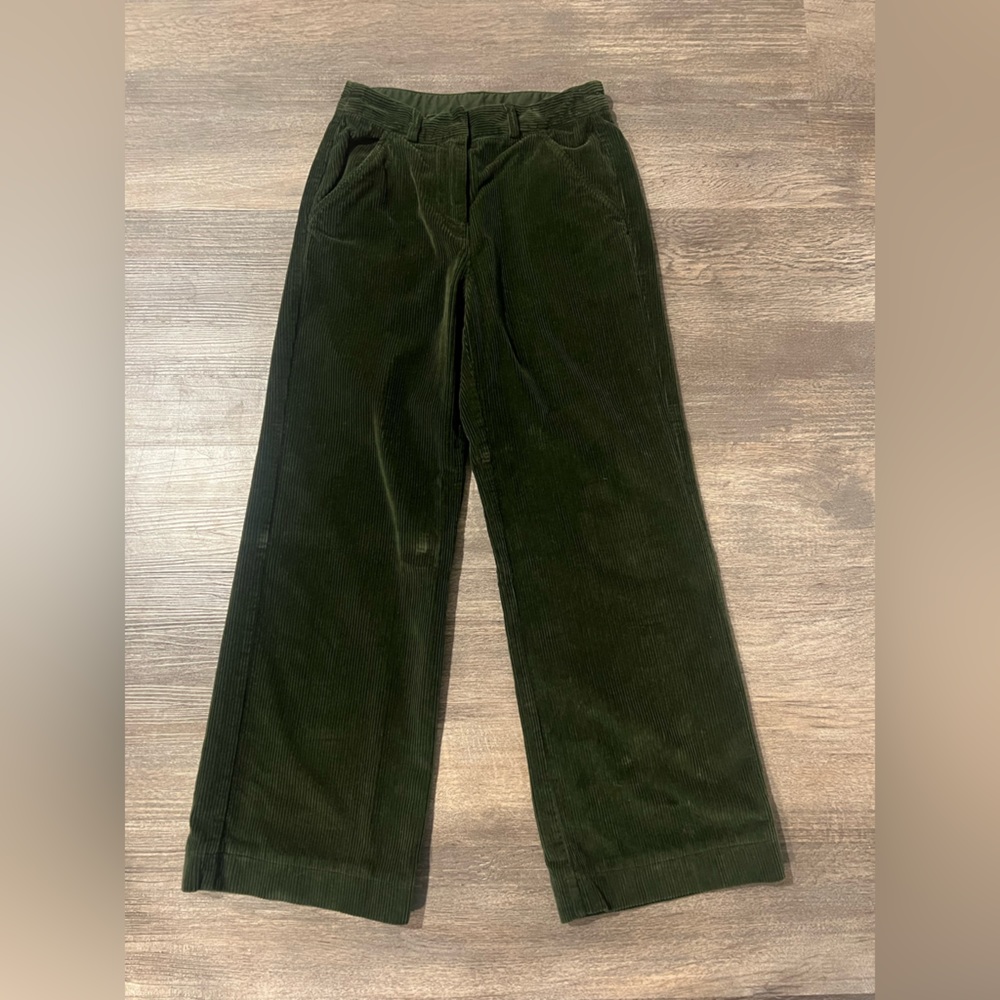 Poetry Wide Leg Trousers (Forrest Green)
